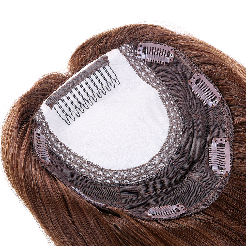 Natural Human Hair Topper | Straight Style丨Perm-able丨Silk & Lace Base | 9'' * 9'' Base丨 Give You a Brand New Look