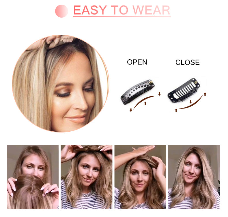 Womens Hair Topper with Clips  Hair Toppers for Thin Hair WomenColor Clip In One Piece Hair Extensions