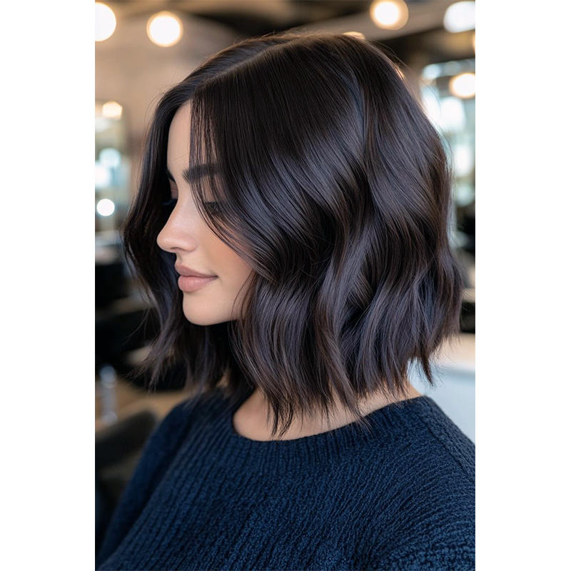 【HOT SALE】| Shaggy Wavy Bob | Balayage | Layered hair Natural Hair Topper | Can Be Hot Roll and Dyed | Add Hair Volume Instantly | Easy to wear