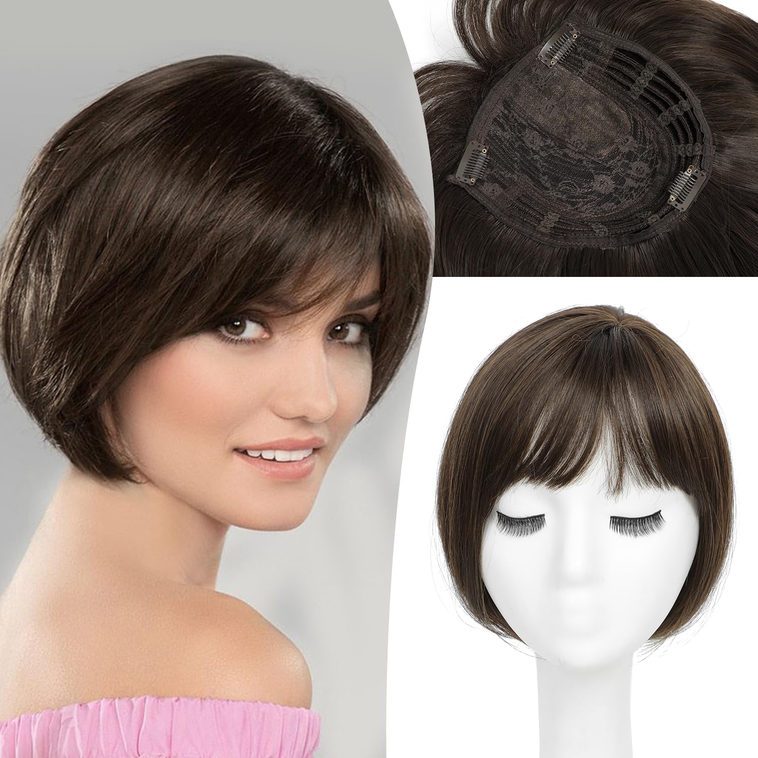 š„HOT SALEš„100% Remy Hair Topper Wigs Mono Base Hair Pieces|From thin to thick in seconds