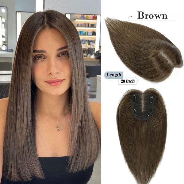 【HOT SALE】Ocean Wave Long hair topper | Natural and soft hair | 12-24 inch | 27 colors | Breathable Silk Base | Natural seamlike human scalp