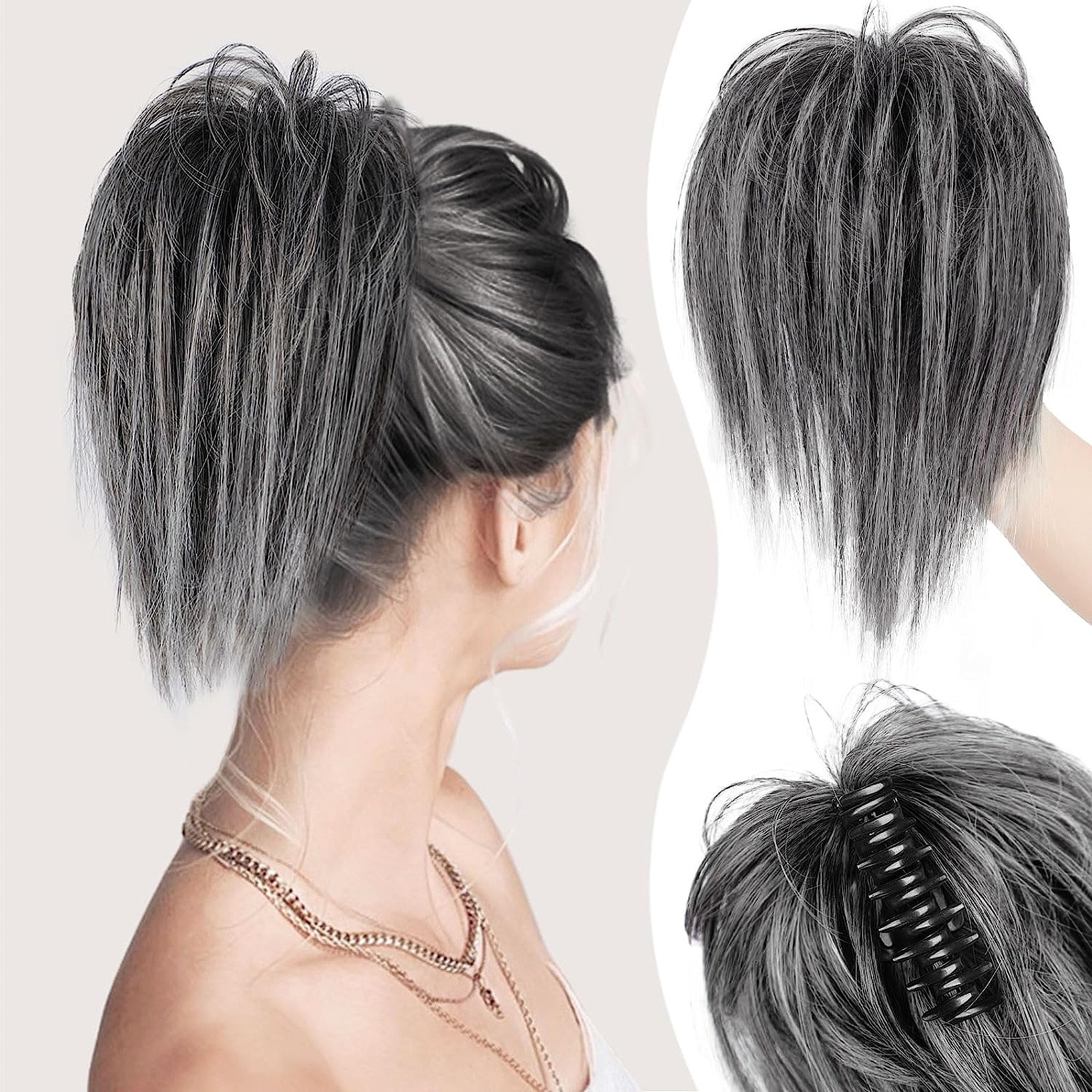 Messy ponytail clip extends hair - Bun Scrunchie For Women