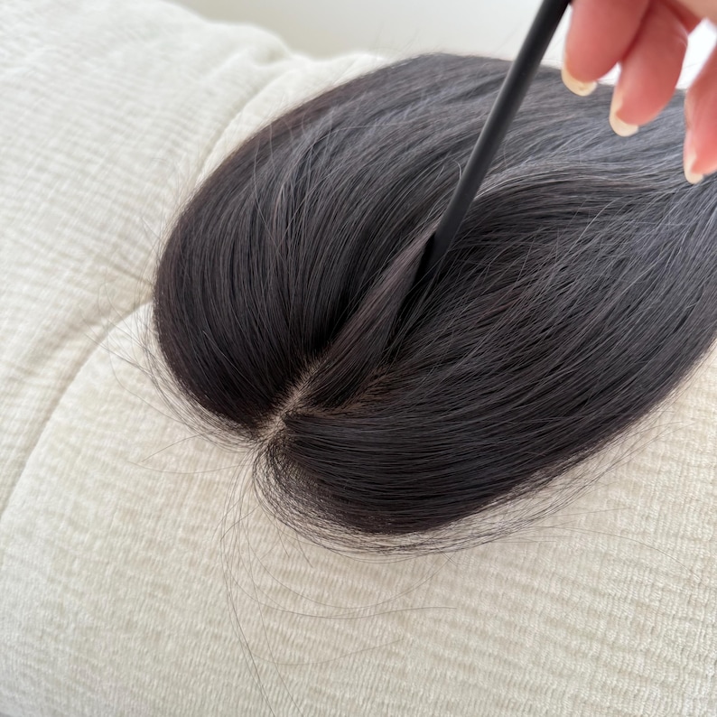 9 x 13 cm Silk Base virgin Human Hair Topper, PU Realistic Hairline