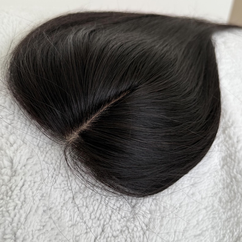 9 x 13 cm Silk Base virgin Human Hair Topper, PU Realistic Hairline