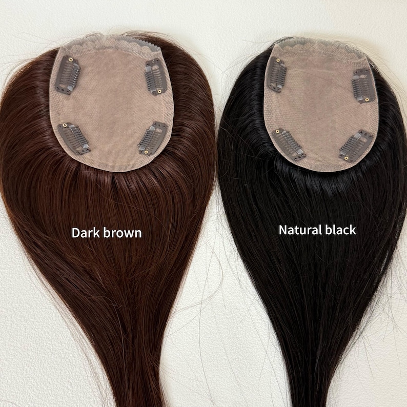 9 x 13 cm Silk Base virgin Human Hair Topper, PU Realistic Hairline