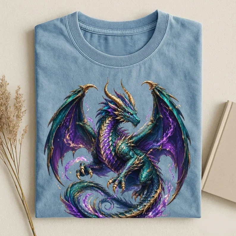Comfort Colors® Fantasy Dragon Shirt, Mythical Creature Tee, Gothic Fantasy Art Shirt, Dragon Lover Gift, Trendy Dragon Tee, Dragon Lover