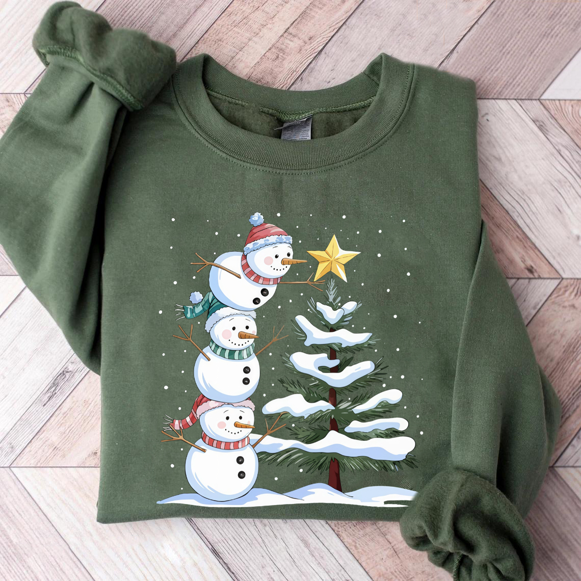 Comfort Colors Cute Christmas Snowman T-shirt-Magmoo