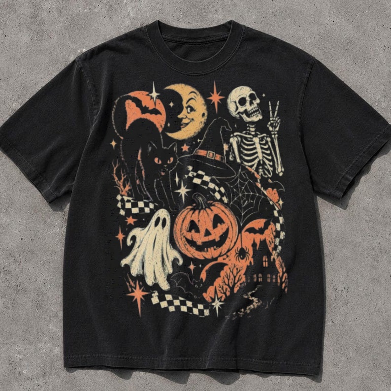 Retro Halloween Mix Art T‑Shirt