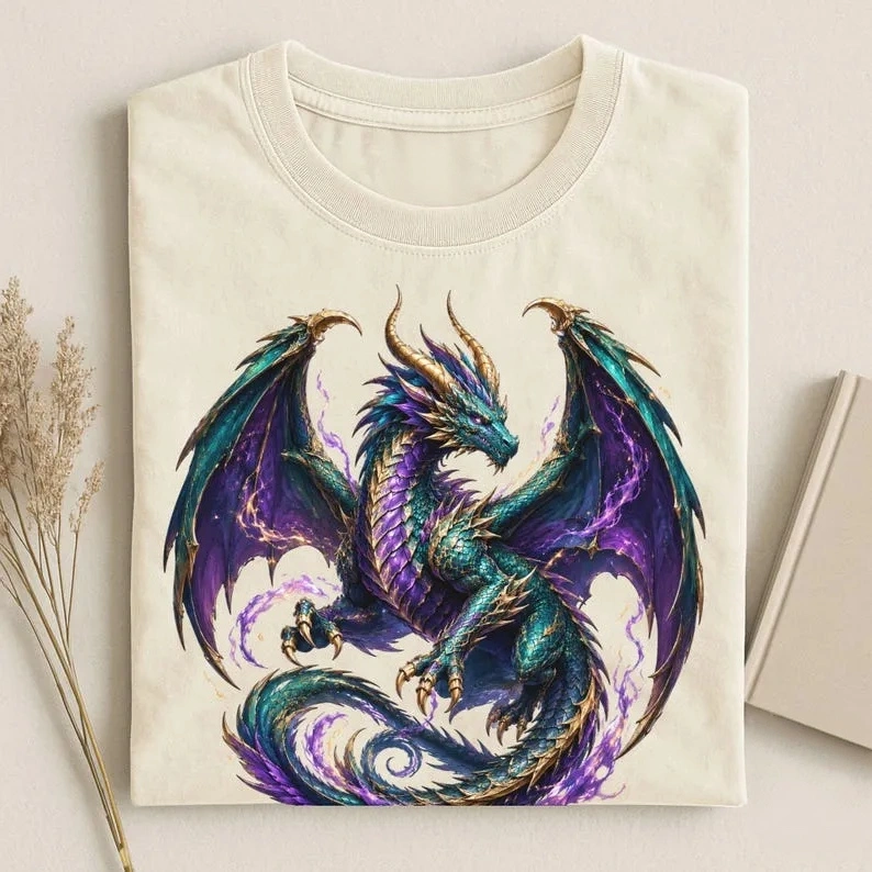 Comfort Colors® Fantasy Dragon Shirt, Mythical Creature Tee, Gothic Fantasy Art Shirt, Dragon Lover Gift, Trendy Dragon Tee, Dragon Lover