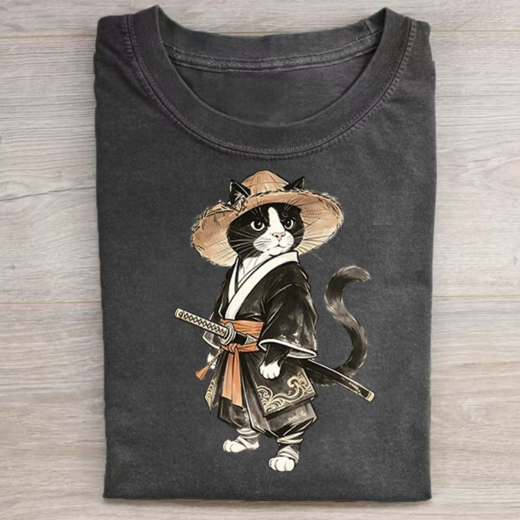 Samurai Kitty Warrior T‑Shirt