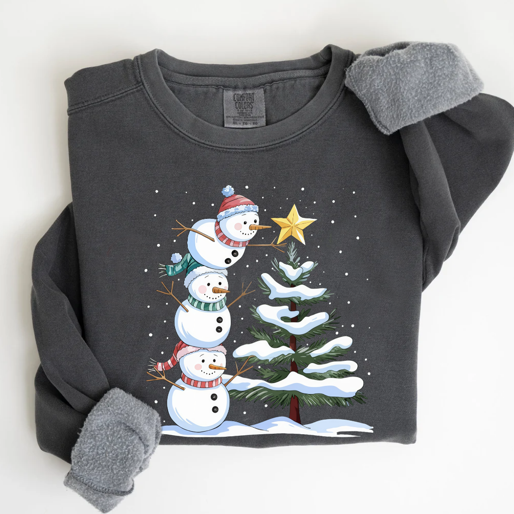 Comfort Colors Cute Christmas Snowman T-shirt-Magmoo