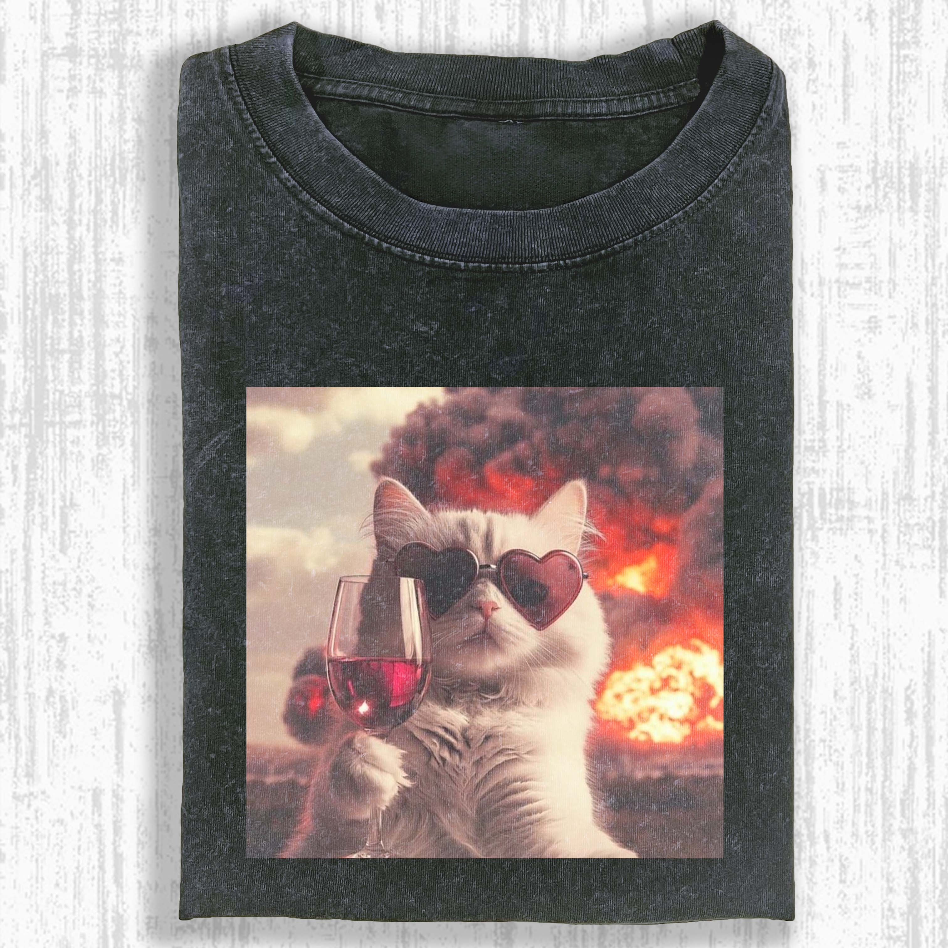Heart Sunglasses Cat Explosion T‑Shirt