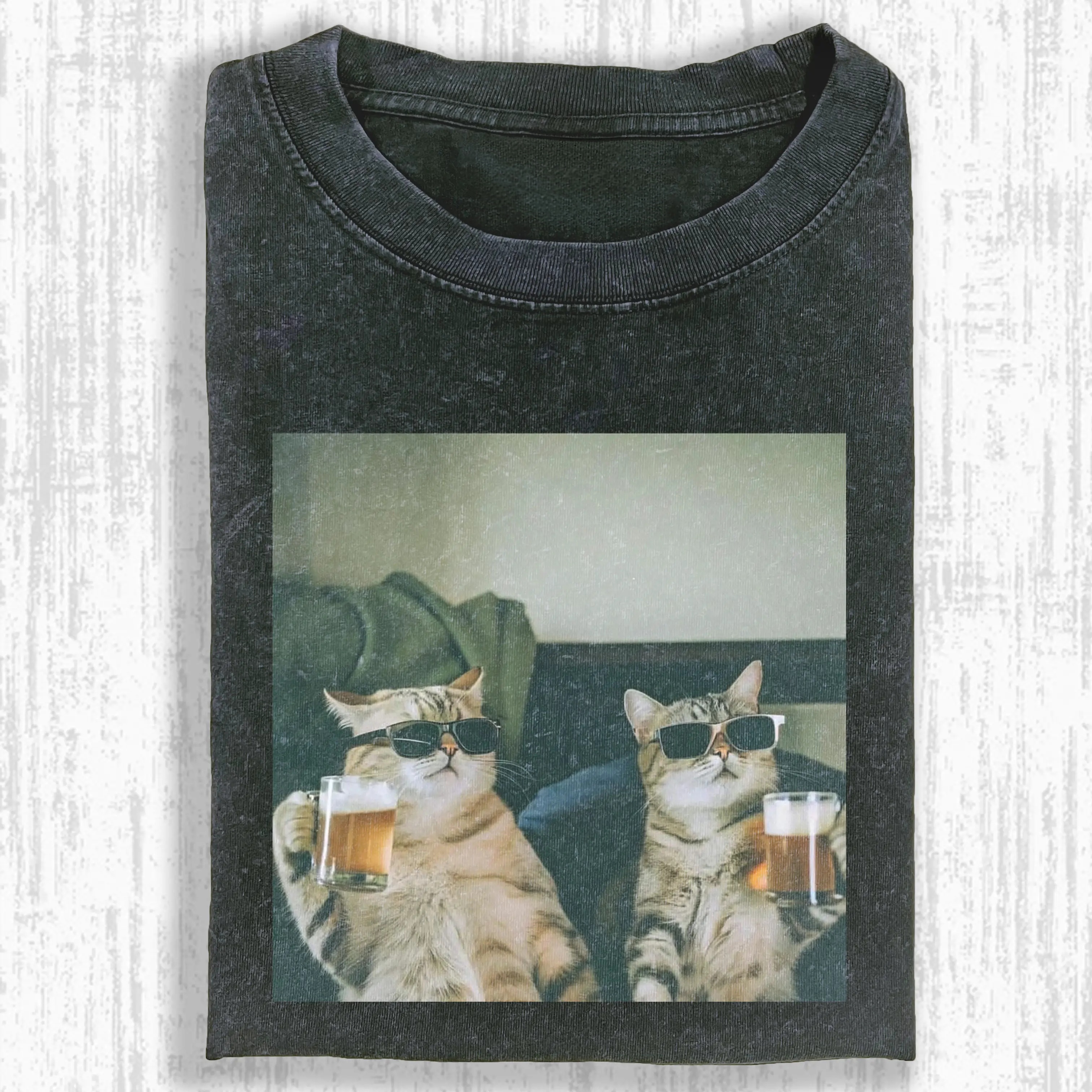 Sunglasses Beer Cheers Cats T‑Shirt