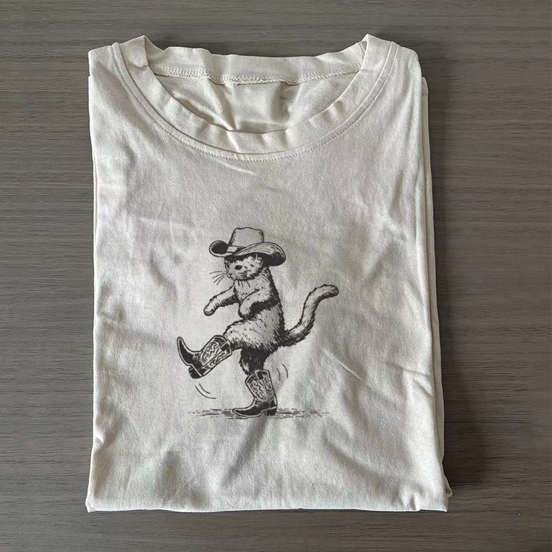 Cowboy Cat Print T-Shirt