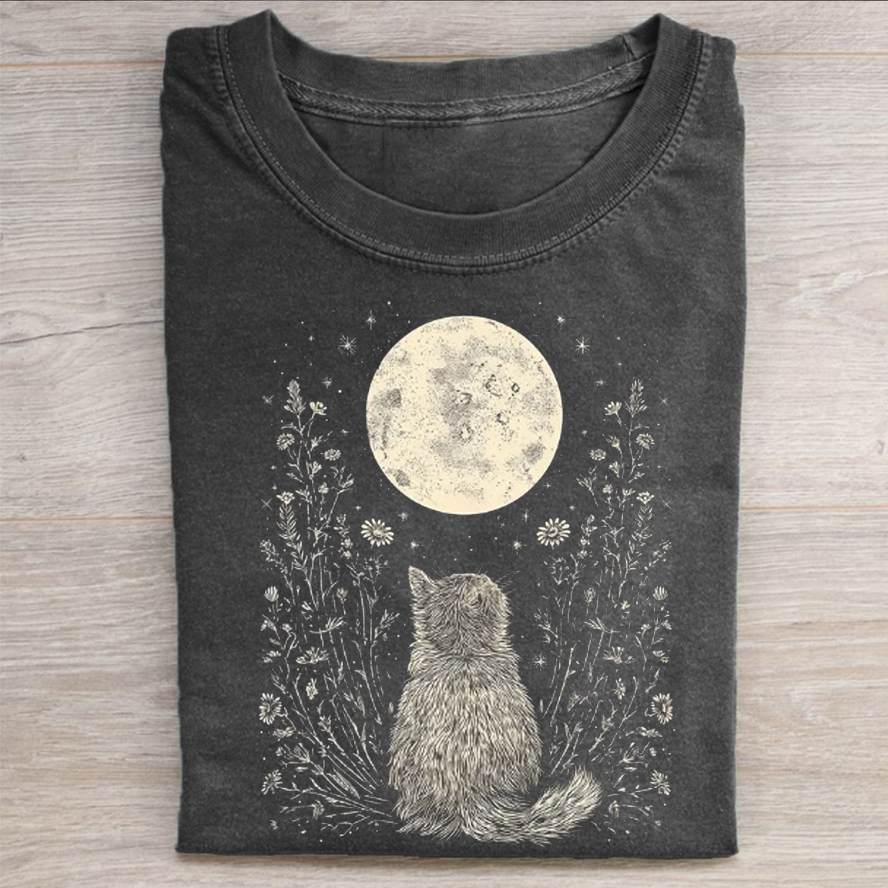 Celestial Cat Moon T-shirt