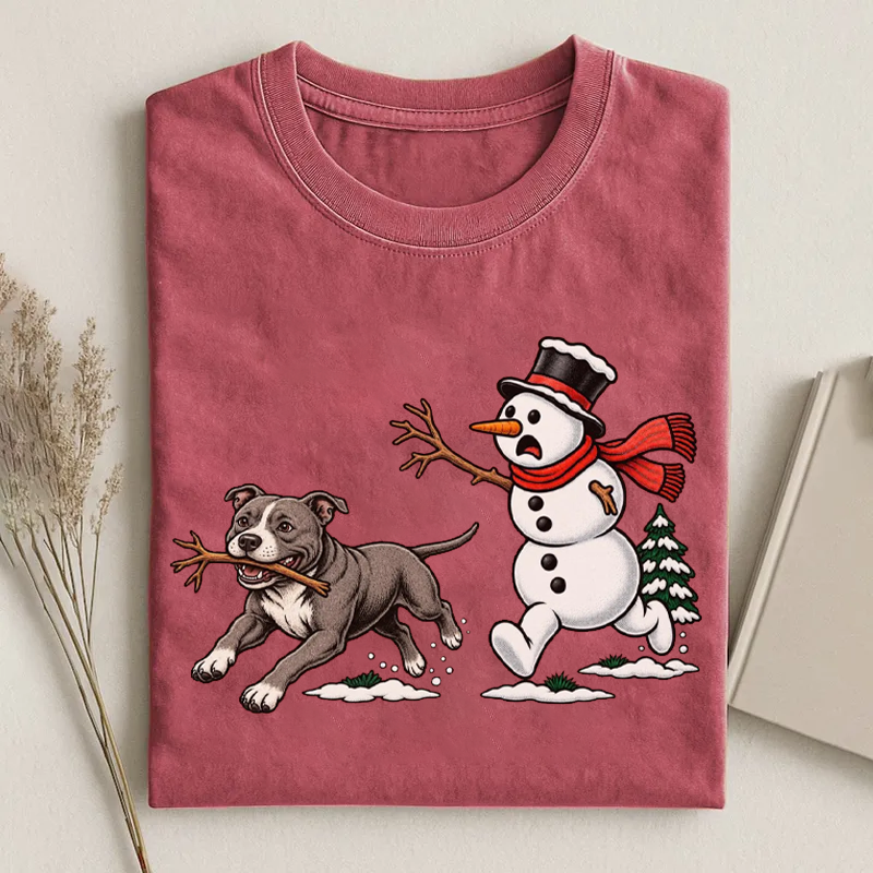 Christmas Pitbull Dog T-shirt