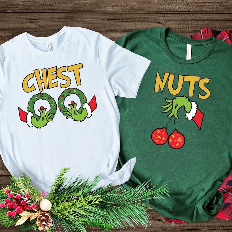 Funny Couples Christmas Shirts-Magmoo