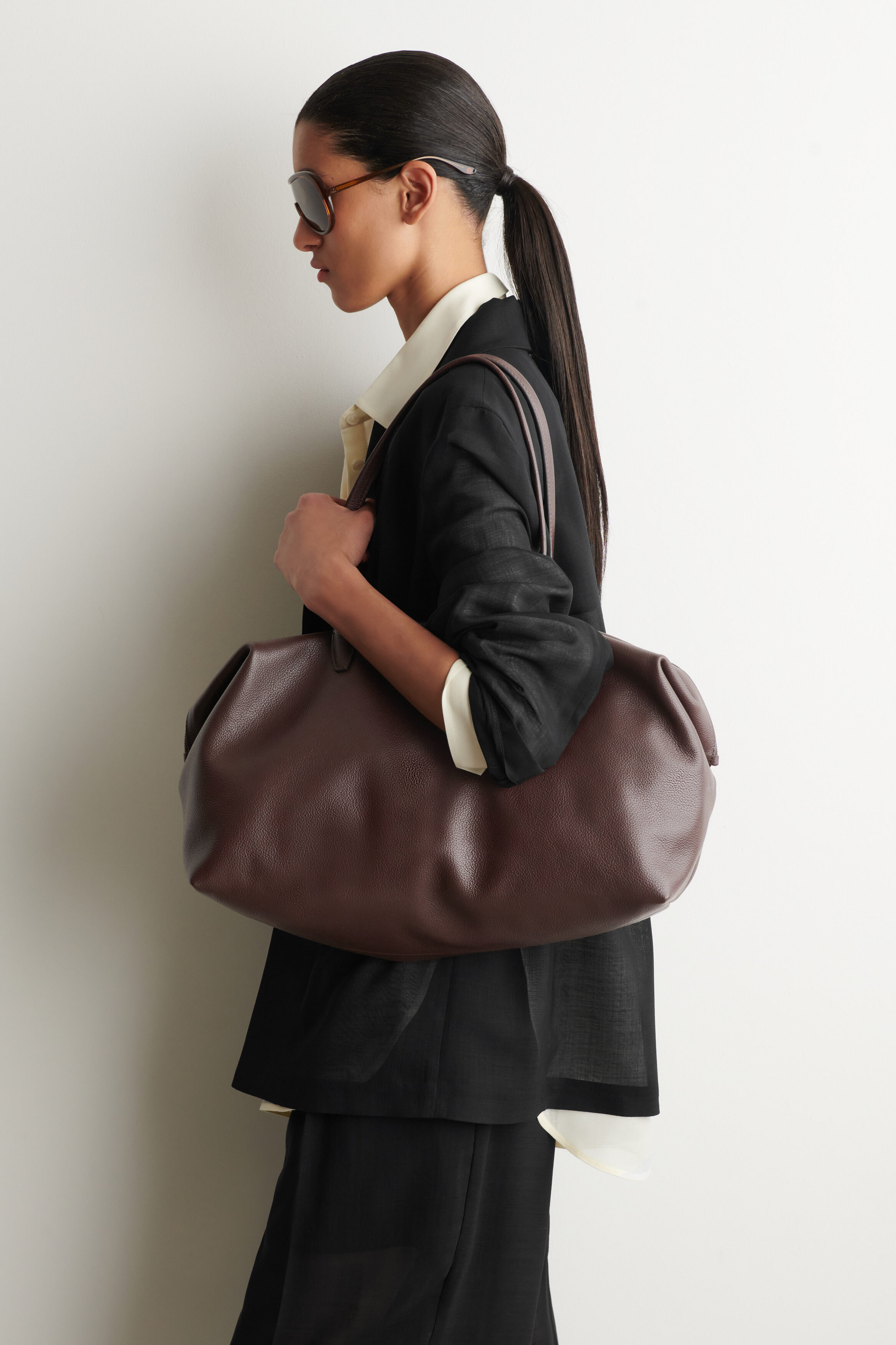 FRIEZE BOWLING BAG - LEATHER - BROWN
