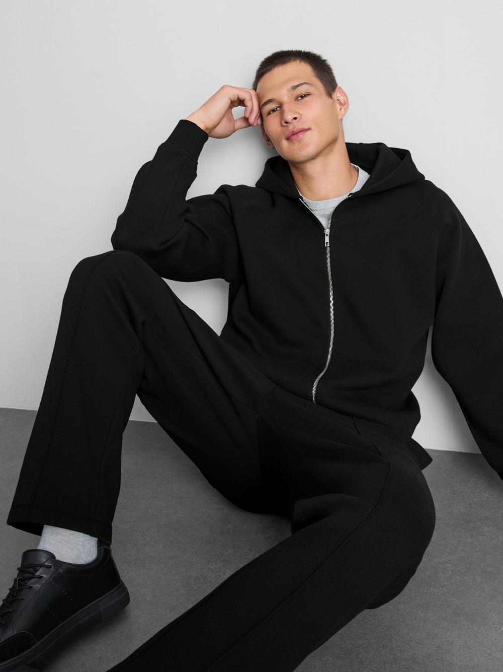 The Edit Zip-Up Hoodie - Black