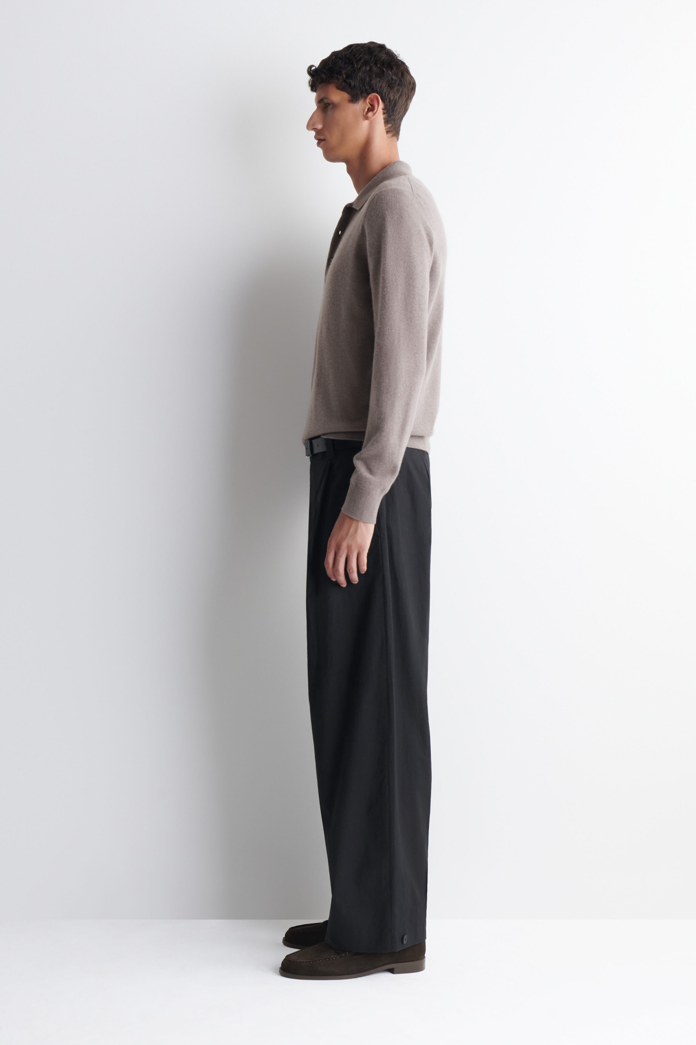 CASHMERE POLO SWEATER - WASHED LILAC