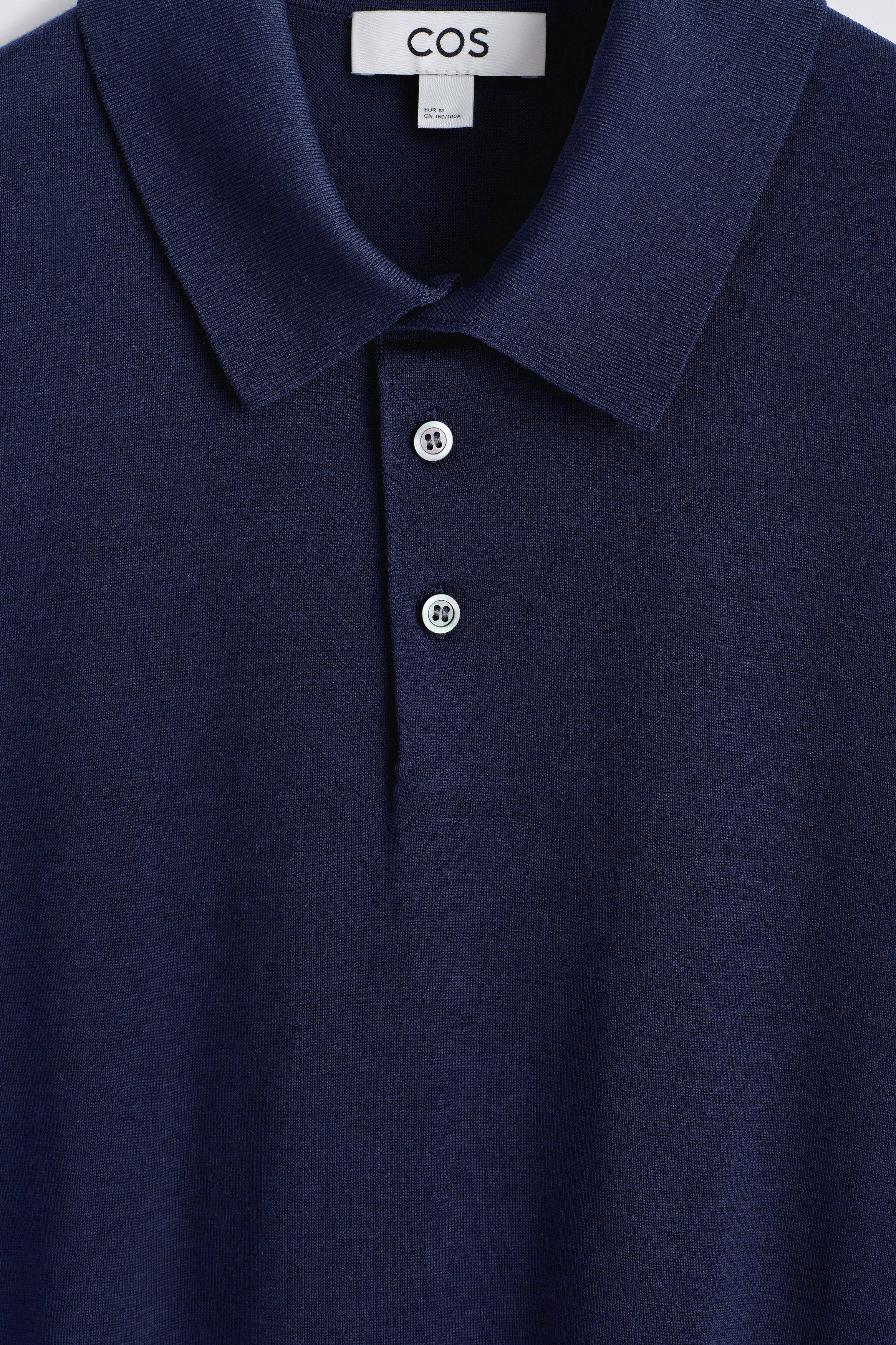 SLIM KNITTED SILK POLO SHIRT - BLUE