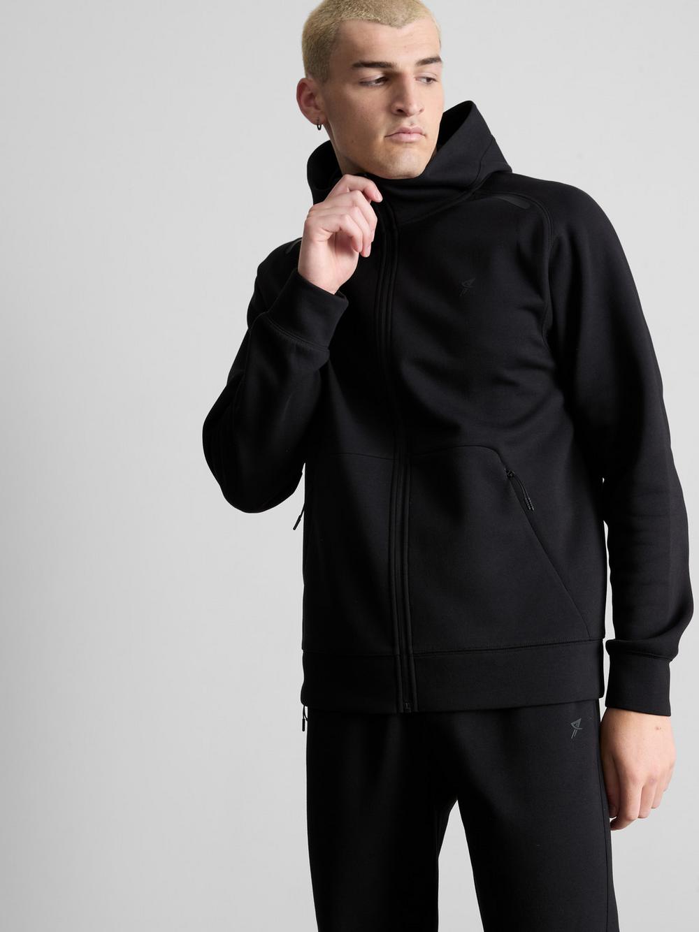 Zip-Up Gym Hoodie - Black