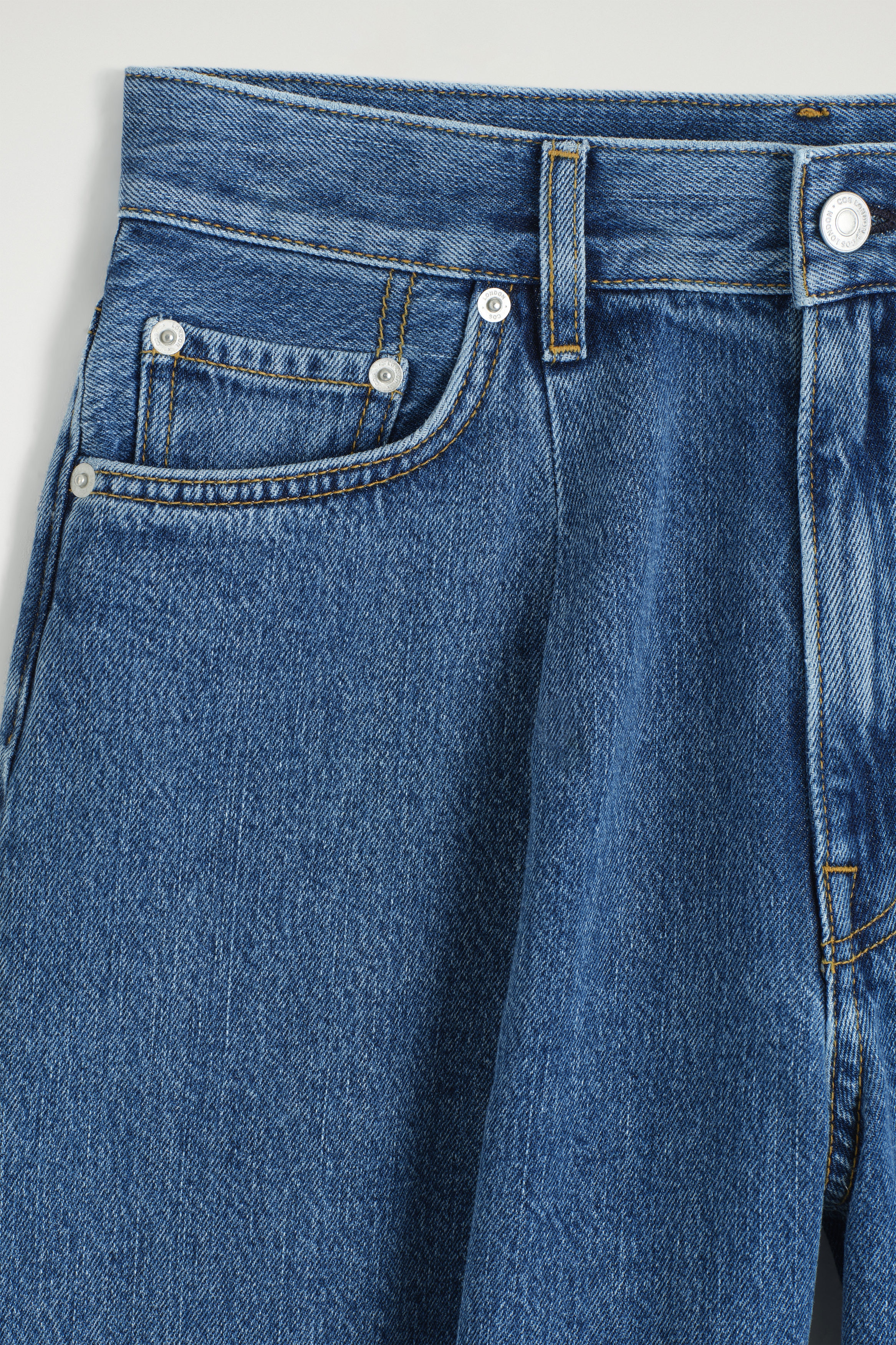 WIDE-LEG DENIM SHORTS - BLUE
