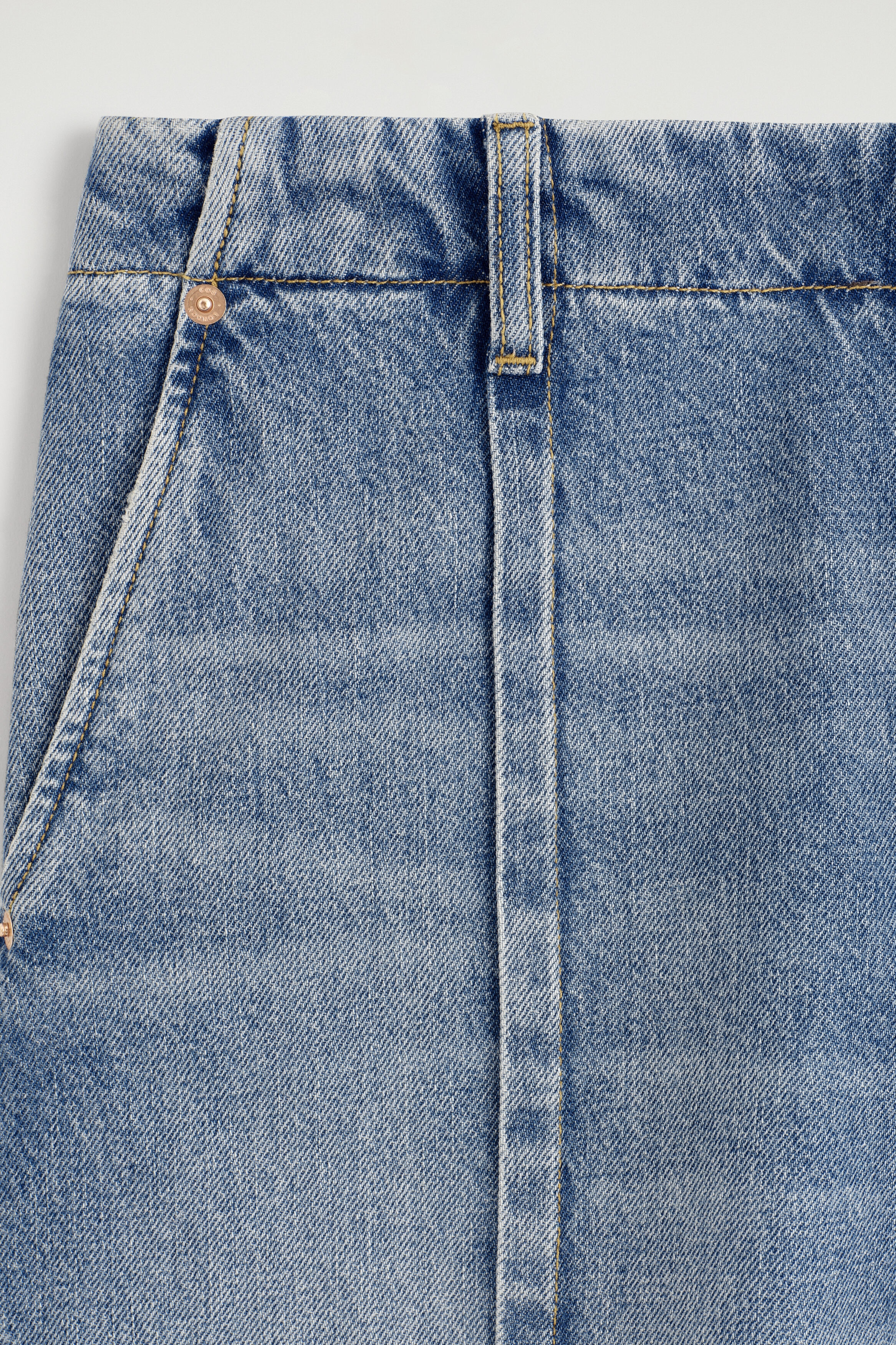 PINTUCKED DENIM CULOTTES - BLUE