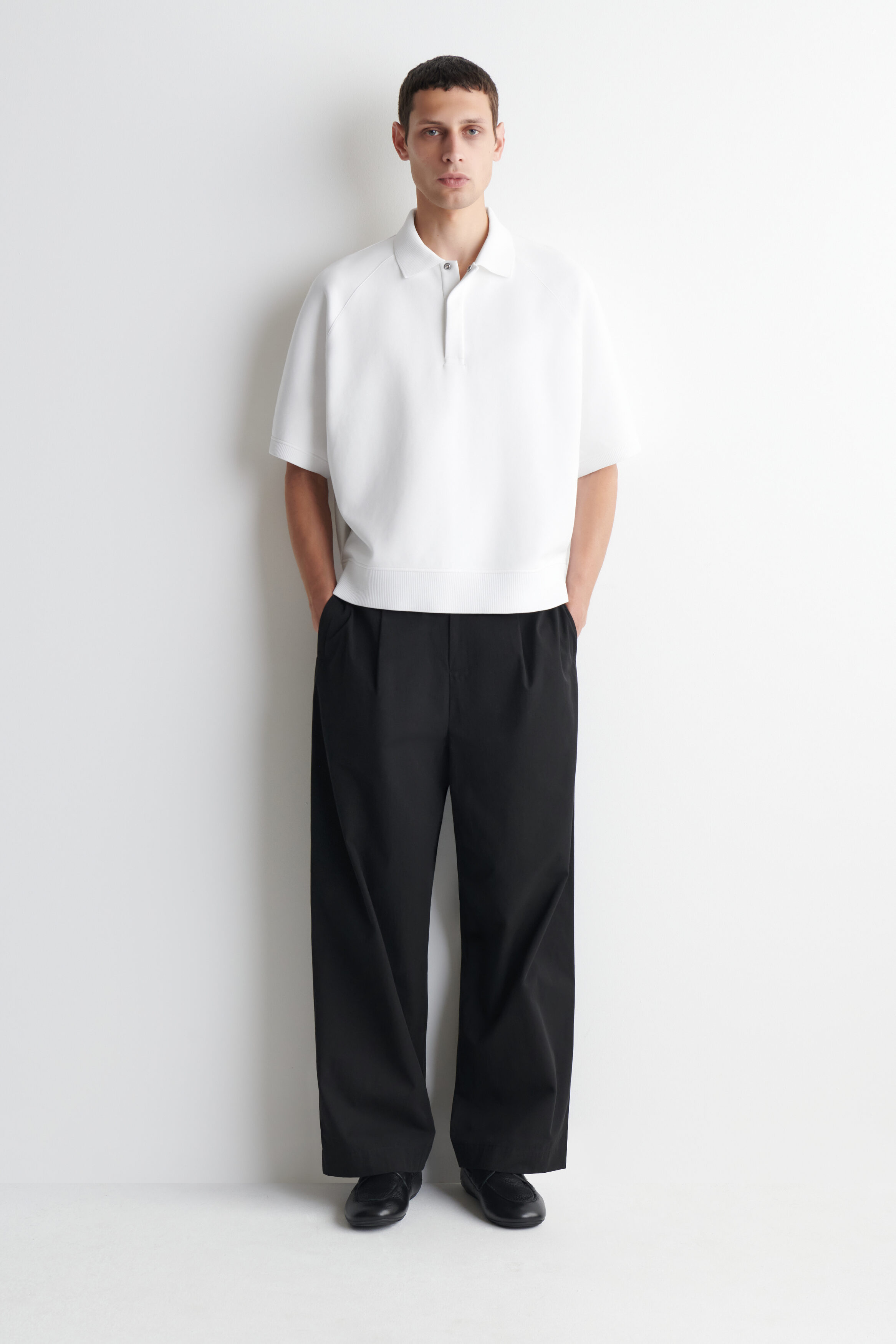 SCUBA-JERSEY POLO SHIRT - WHITE