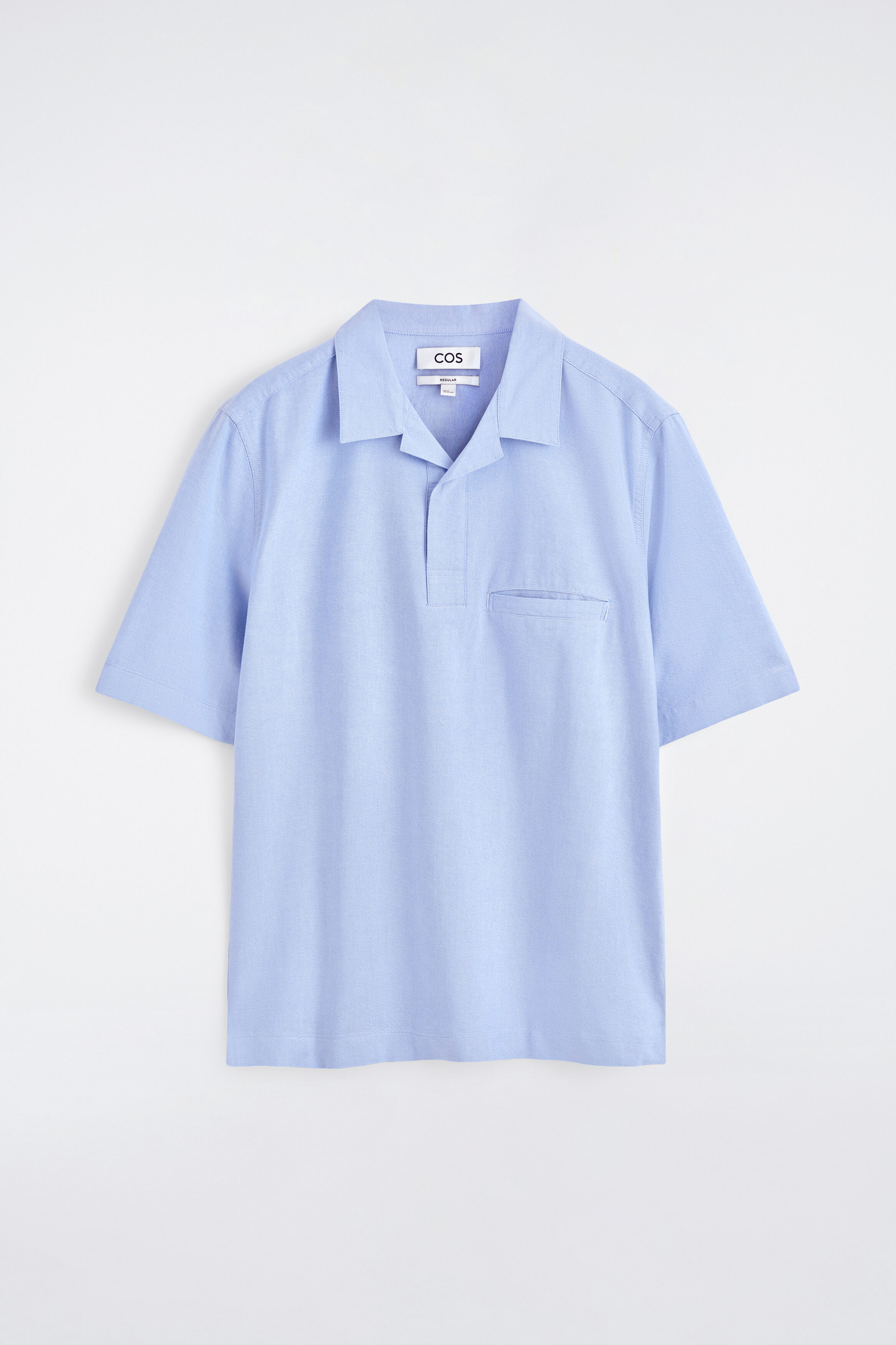 OXFORD COTTON POPOVER SHIRT - LIGHT BLUE