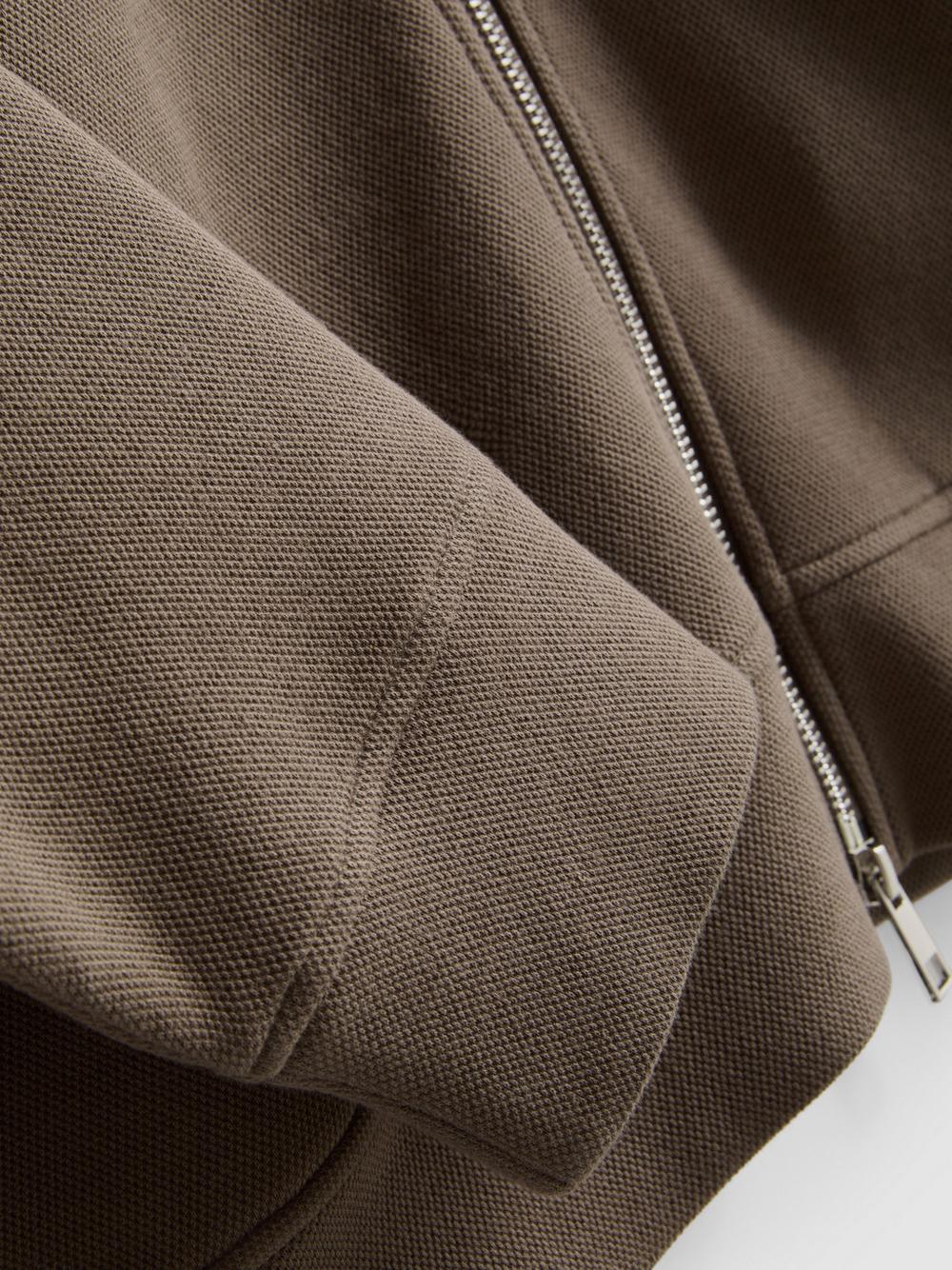The Edit Zip-Through Sweatshirt - Stone