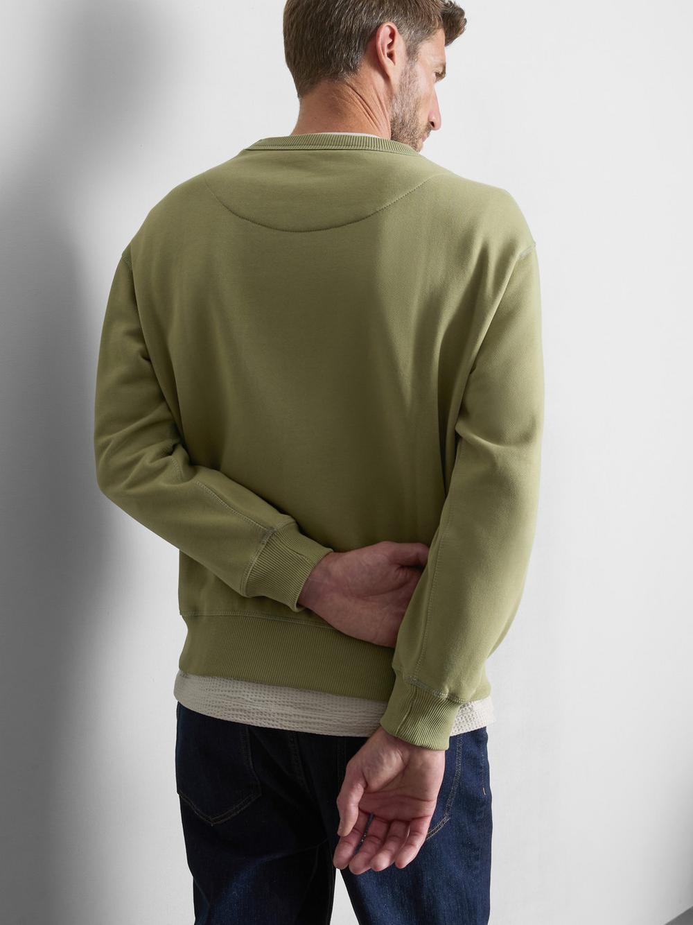 Cotton Rich Oversized Crew Neck Sweatshirt - Green