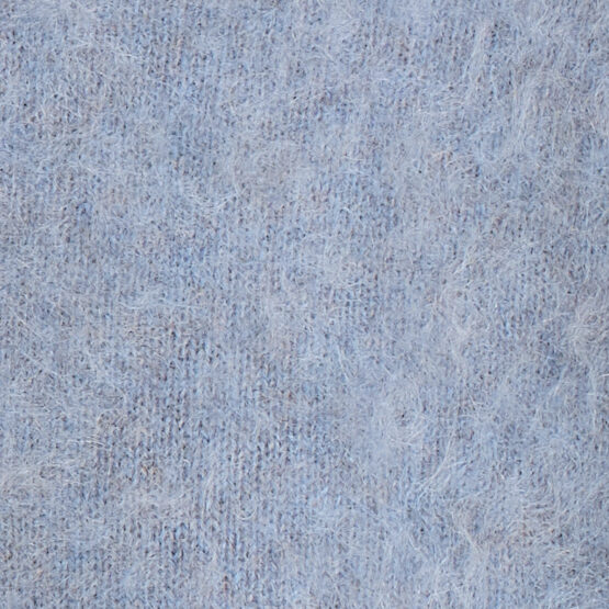 BRUSHED-CASHMERE CREW-NECK CARDIGAN - BLUE