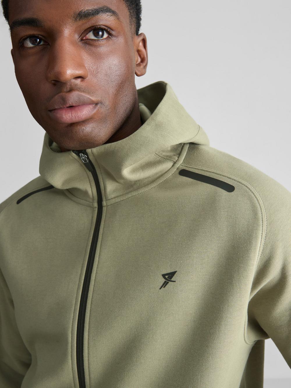 Zip-Up Gym Hoodie - Olive