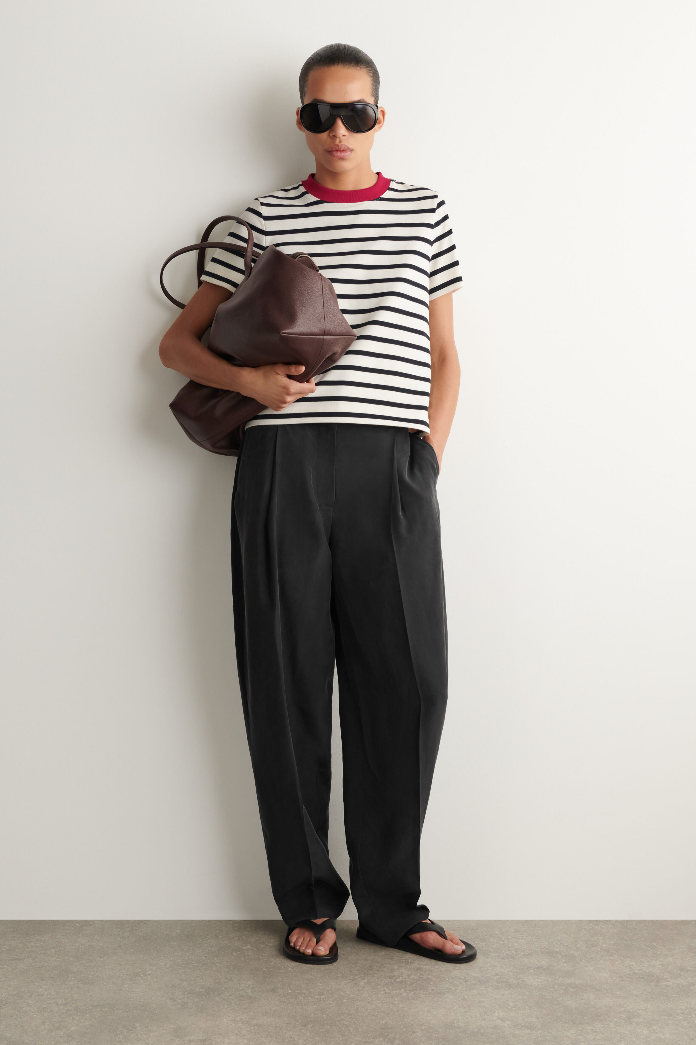 CLEAN CUT T-SHIRT - BLACK / WHITE / RED / STRIPED