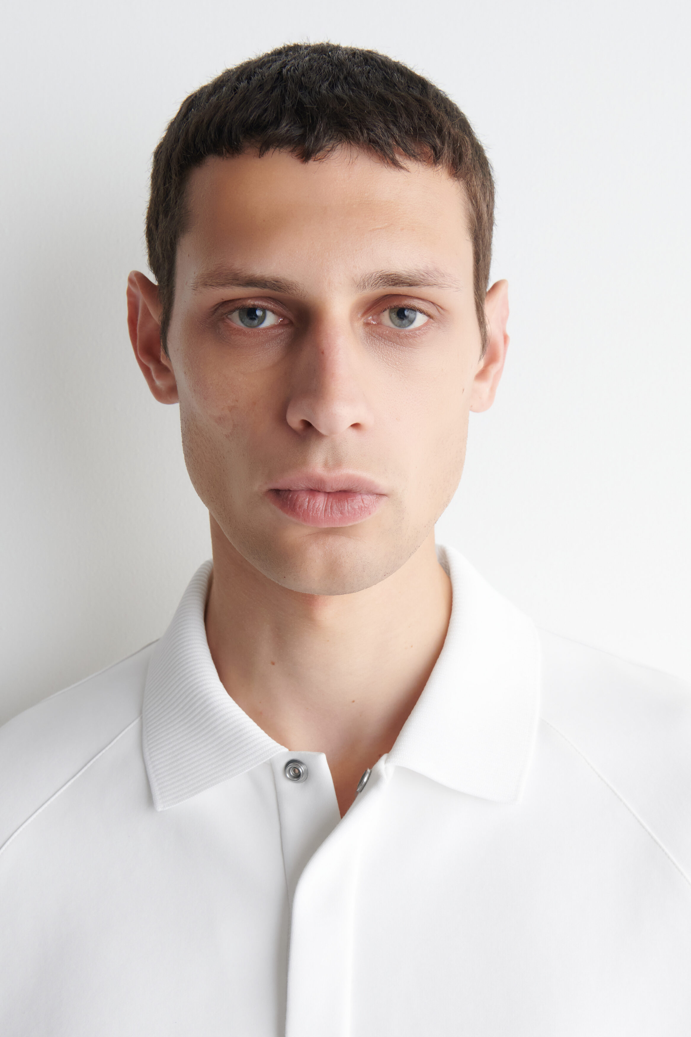 SCUBA-JERSEY POLO SHIRT - WHITE