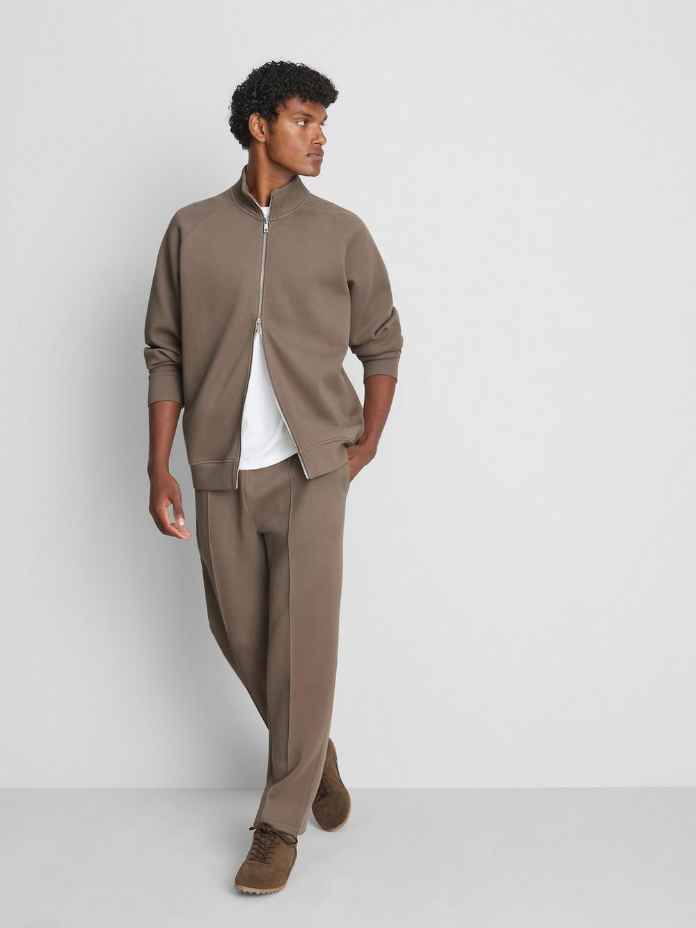 The Edit Zip-Through Sweatshirt - Stone