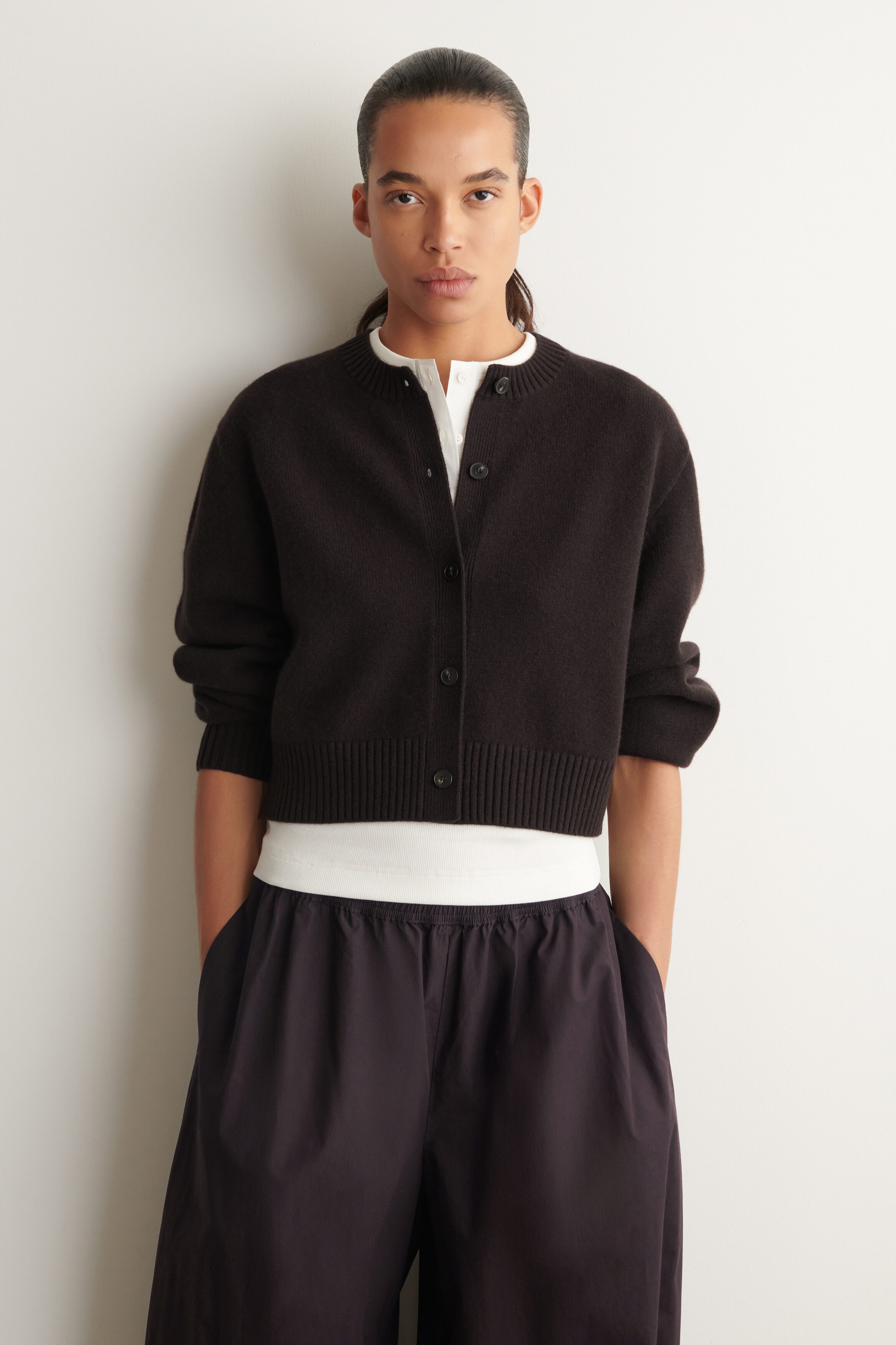 MERINO WOOL SWEATER - BROWN