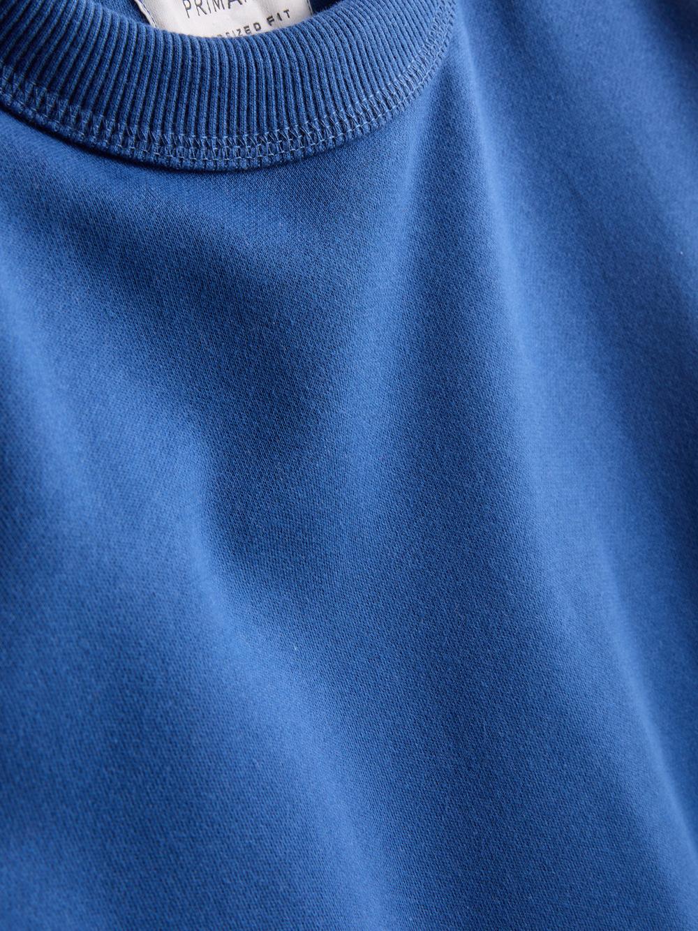 Cotton Rich Oversized Crew Neck Sweatshirt - Blue