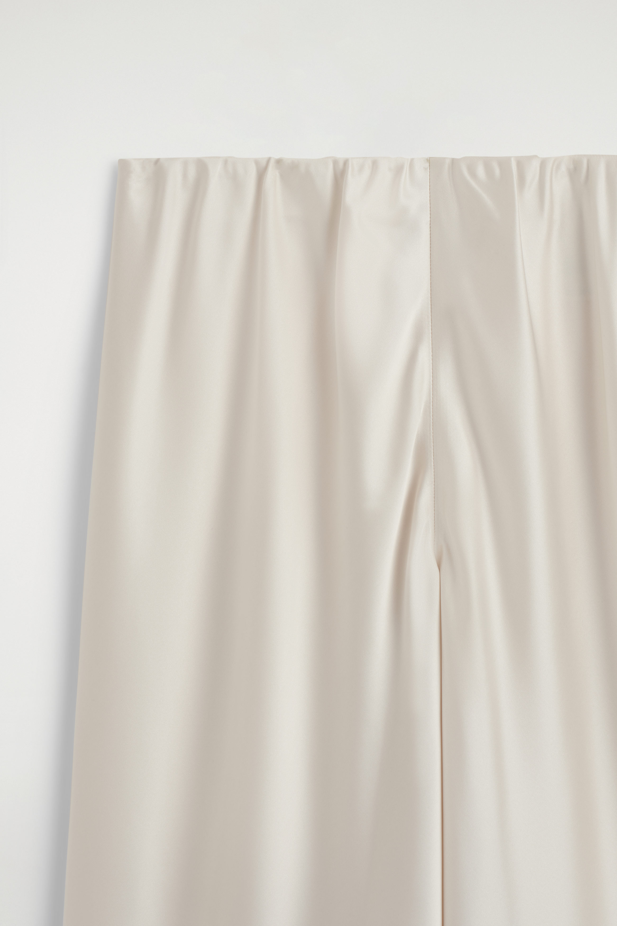 SATIN WIDE-LEG PANTS - WHITE