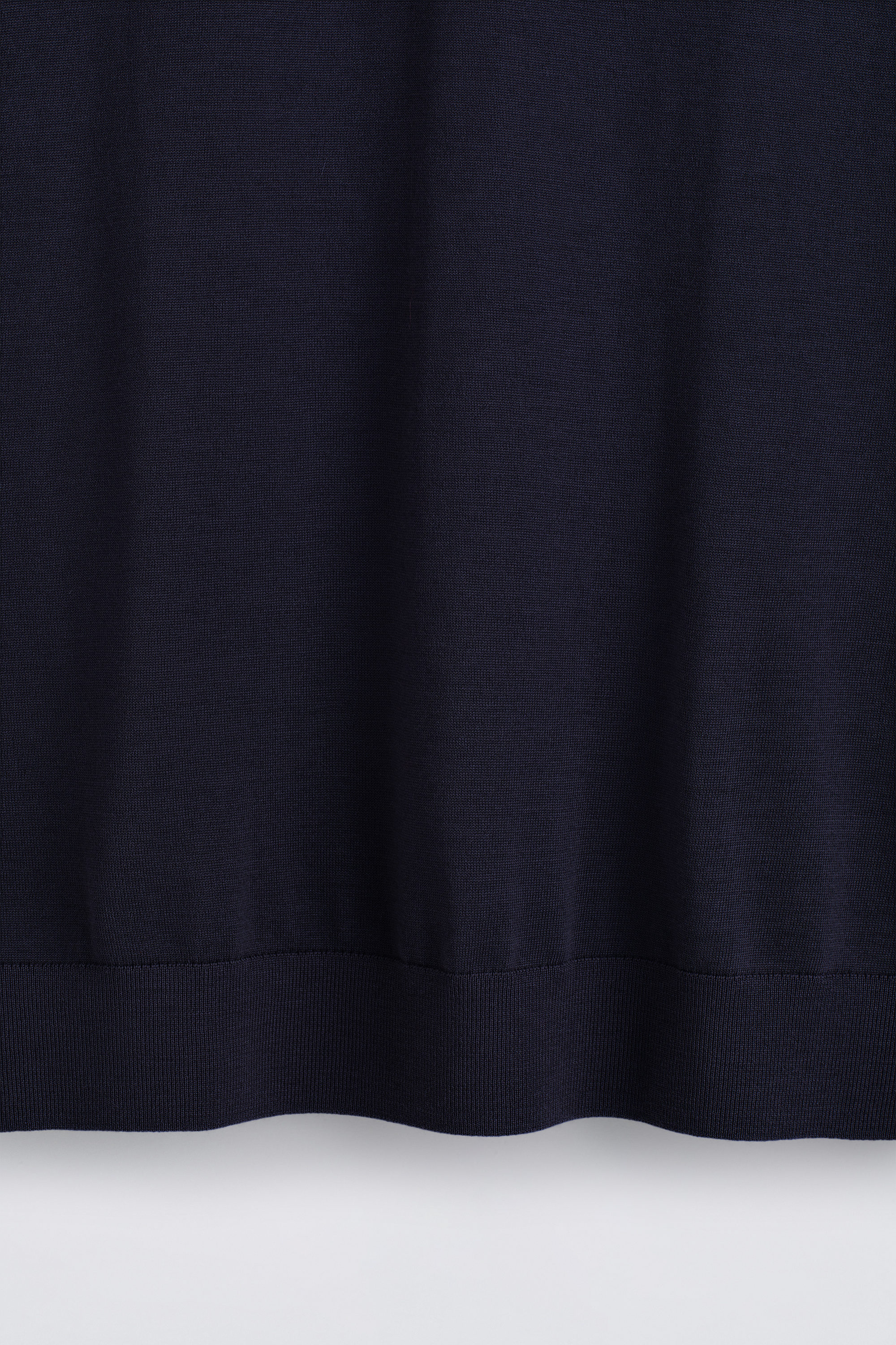 OPEN-COLLAR MERINO WOOL POLO SHIRT - NAVY