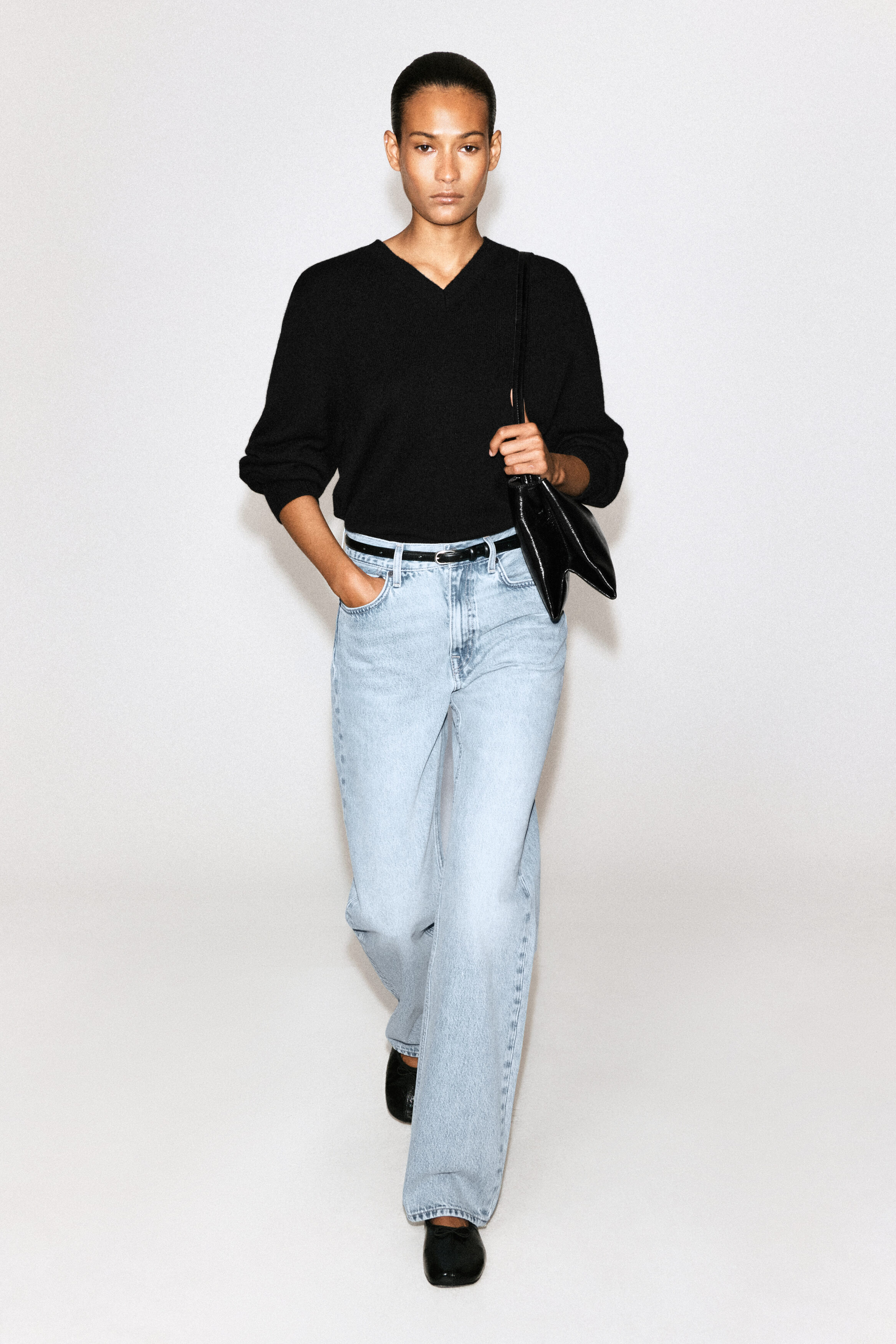 CHORD STRAIGHT-LEG JEANS - LIGHT BLUE