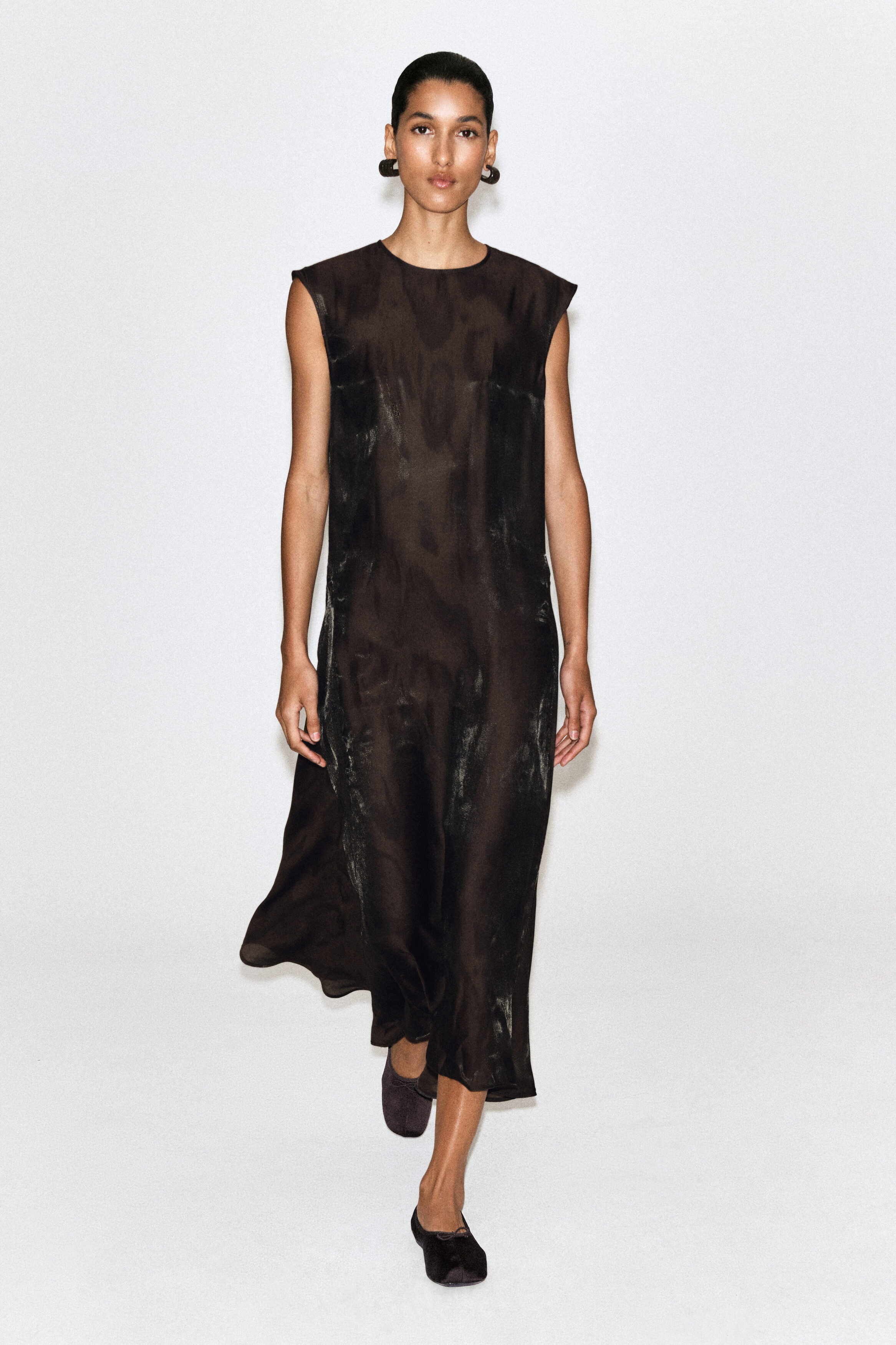 ANIMAL-JACQUARD MIDI DRESS - BROWN / ANIMAL PRINT