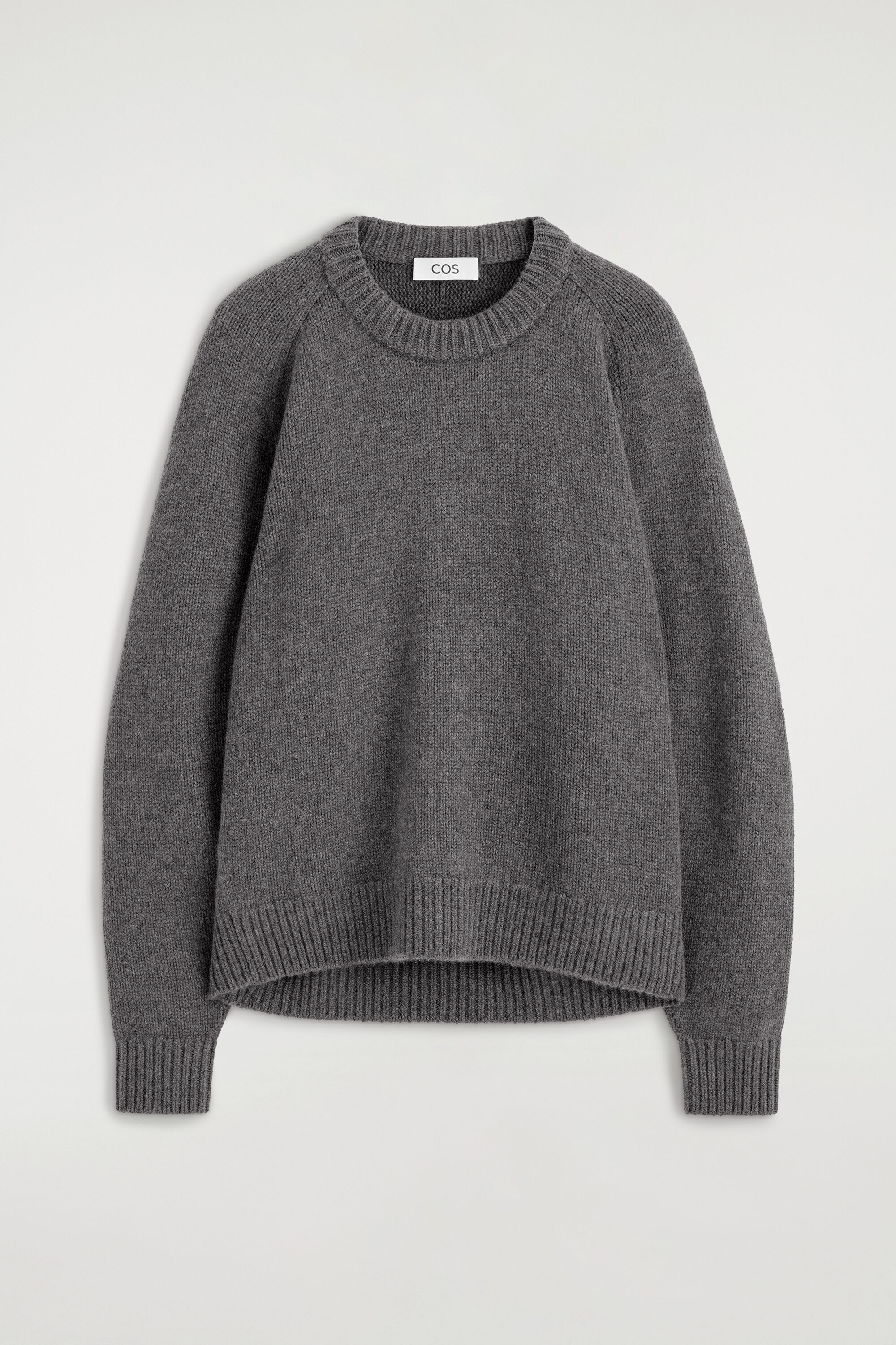 ROUNDED CASHMERE CREW-NECK JUMPER - GRAY MÉLANGE