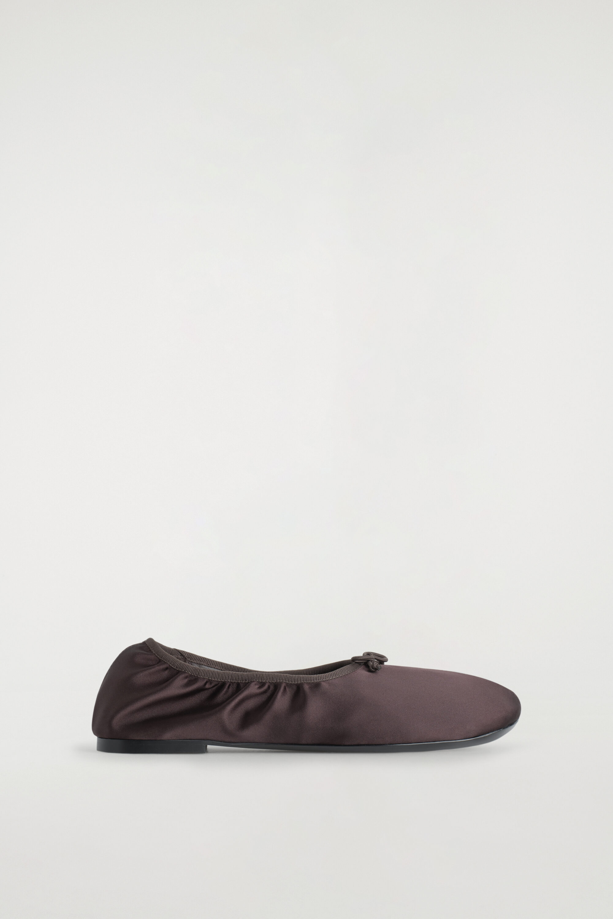 SATIN BALLET FLATS - CHOCOLATE