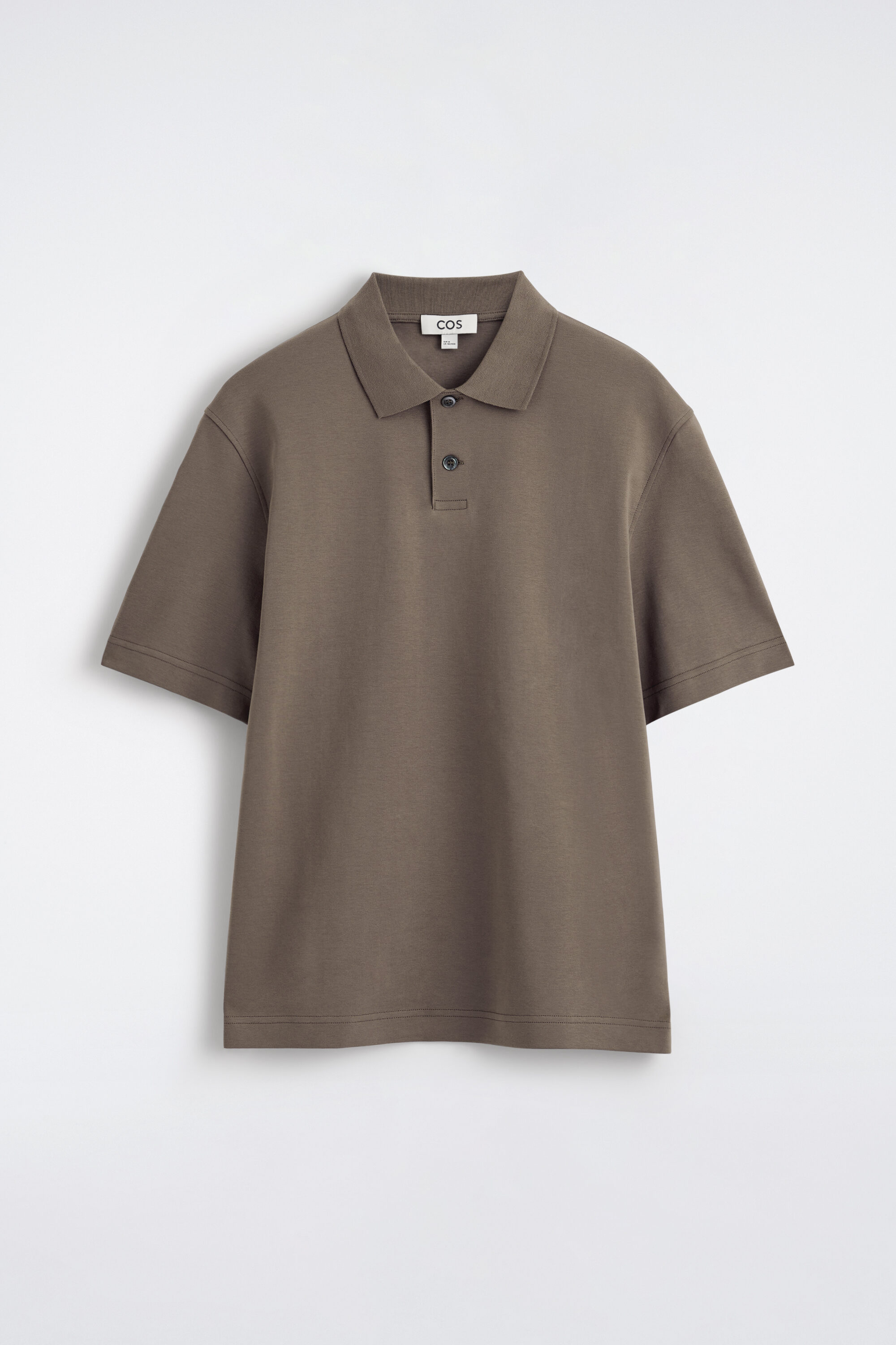 INTERLOCK COTTON POLO SHIRT - DARK BEIGE