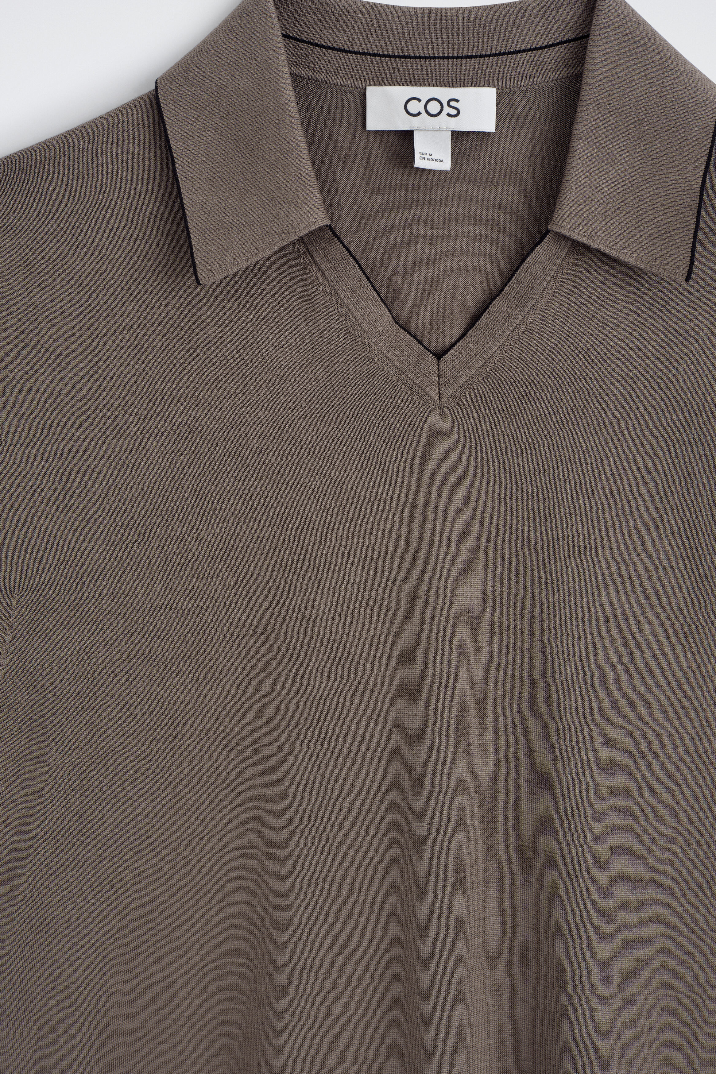CONTRAST-TIPPED SILK-COTTON POLO SHIRT - BROWN