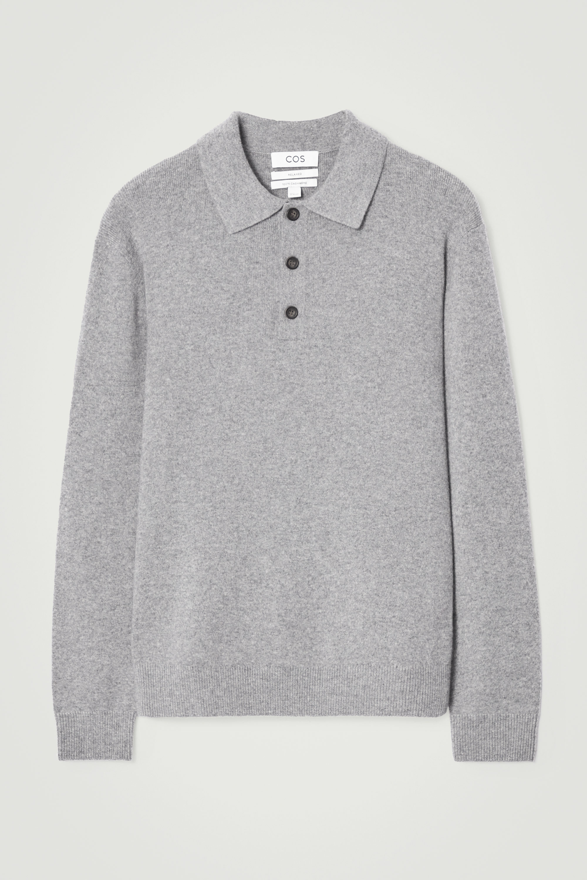 SEAMLESS CASHMERE POLO SHIRT - GRAY MÉLANGE