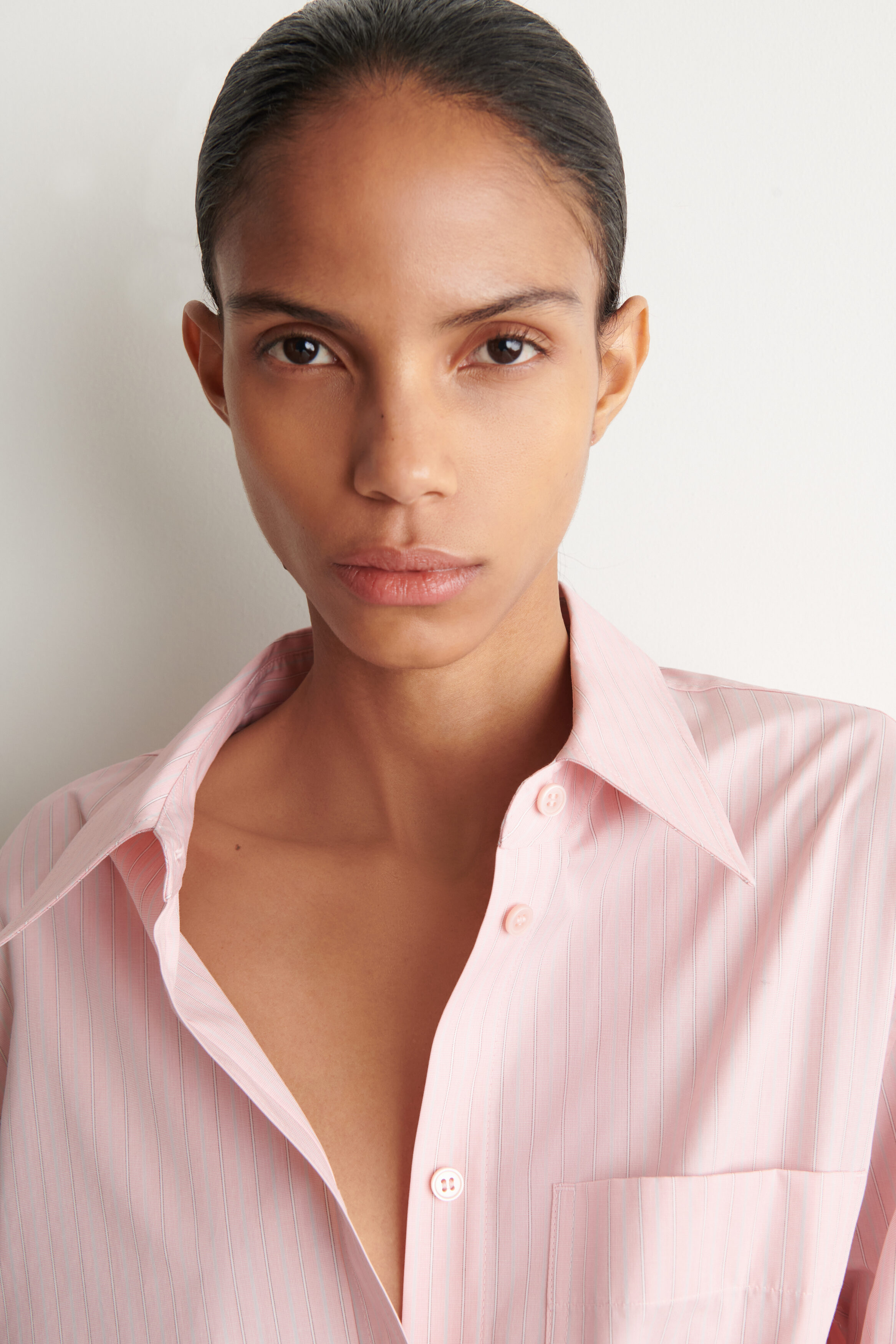 STRIPED COTTON SHIRT - PINK / STRIPED