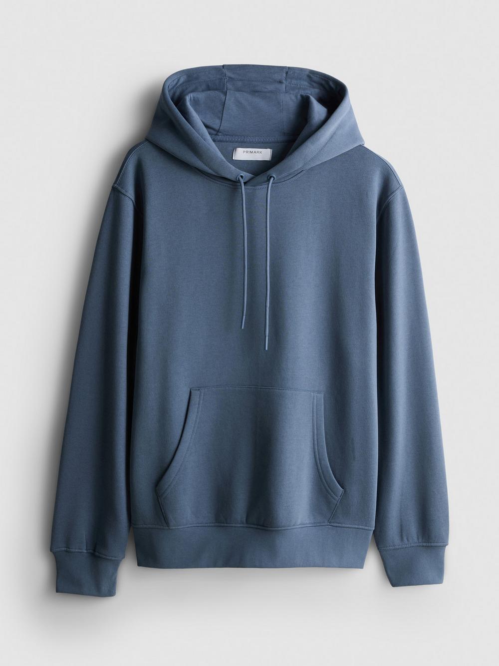 Cotton Blend Overhead Hoodie - Blue